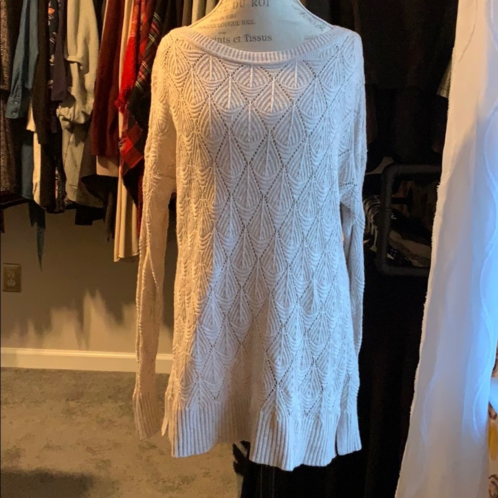 Loft Pointelle Tunic sweater